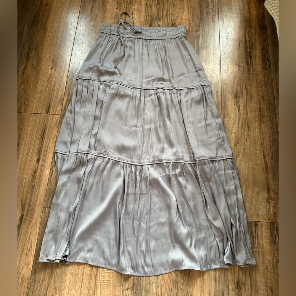 Joie Tiered Maxi Skirt in Light Gray
